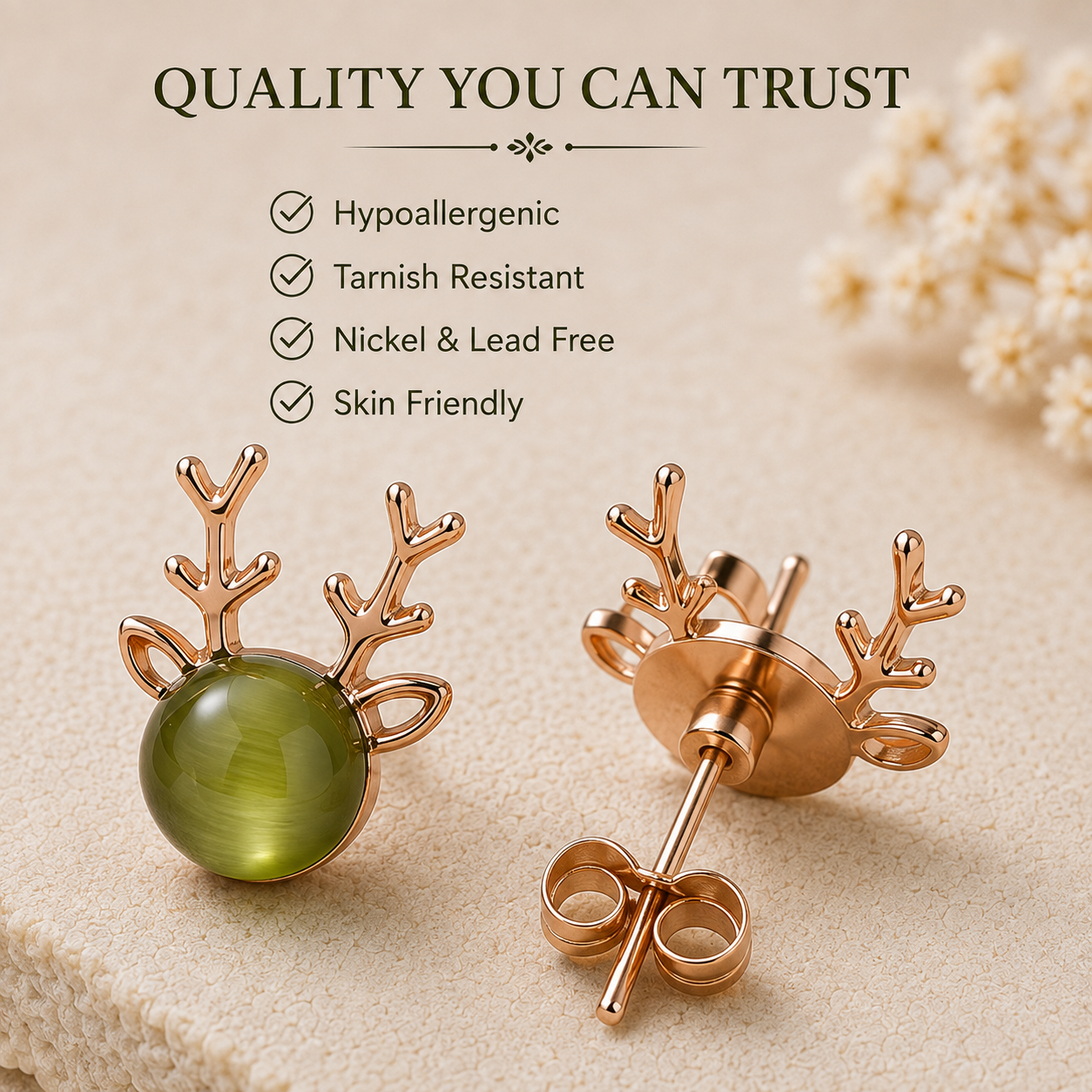 VyomBox Gold Plated Alloy Stud Earrings for Women and Girls