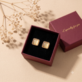 Elegant Square Stud Earrings for Women & Girls | Rose Gold Plated Trendy Fashion Jewellery for Daily & Office Wear