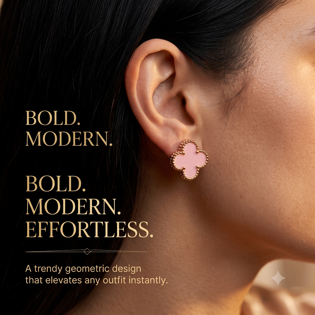 Stylish  Clover Stud Earrings for Women & Girls | Trendy Fashion Jewellery for Daily & Party Wear