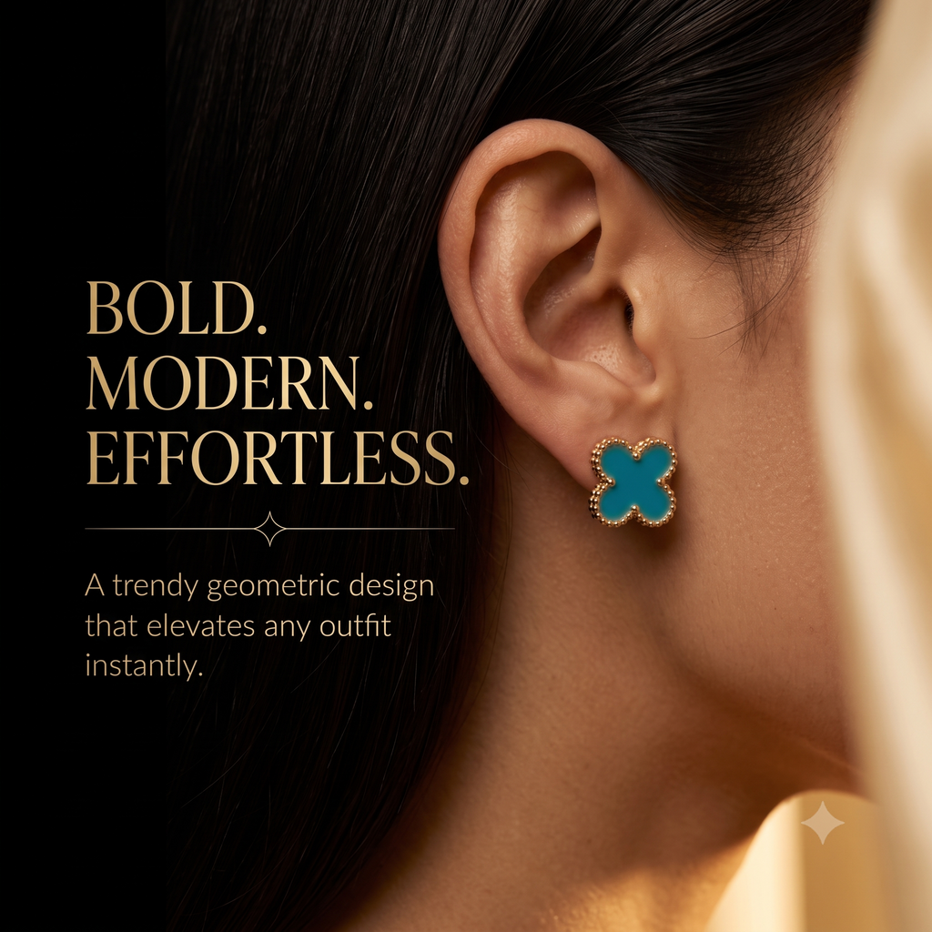 Stylish  Clover Stud Earrings for Women & Girls | Trendy Fashion Jewellery for Daily & Party Wear
