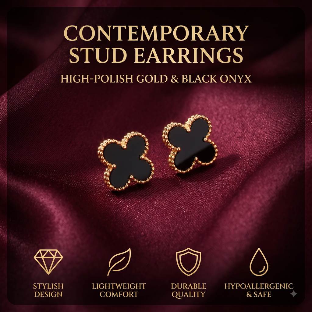 Stylish  Clover Stud Earrings for Women & Girls | Trendy Fashion Jewellery for Daily & Party Wear