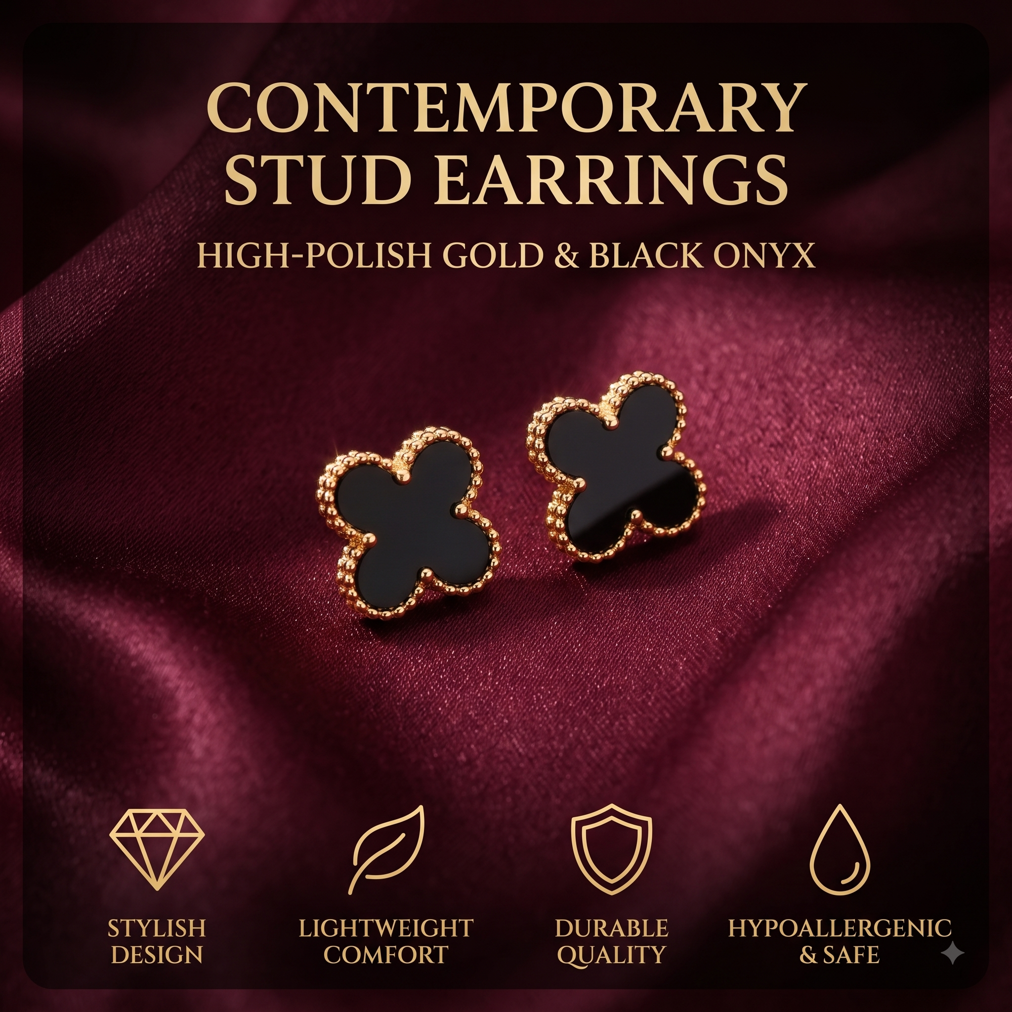 Stylish  Clover Stud Earrings for Women & Girls | Trendy Fashion Jewellery for Daily & Party Wear