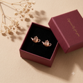 Quirky Teapot Stud Earrings for Women & Girls | Rose Gold; Brown Agate Trendy Fashion Jewellery for Daily &amp; Party Wear