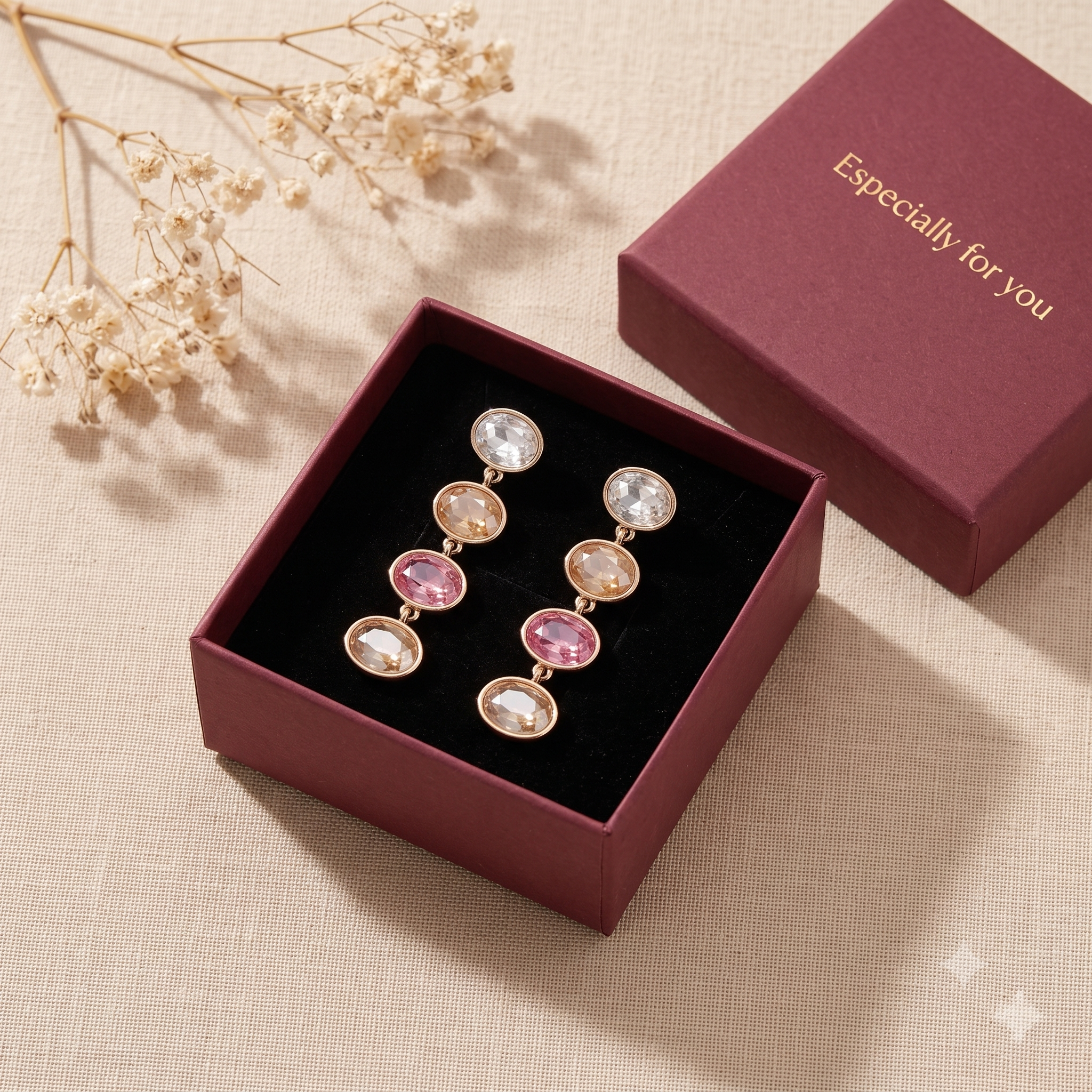 Trendy Multicolor Crystal Dangle Earrings for Women & Girls | Gold-Toned Long Drop Fashion Jewellery for Festive & Party Wear