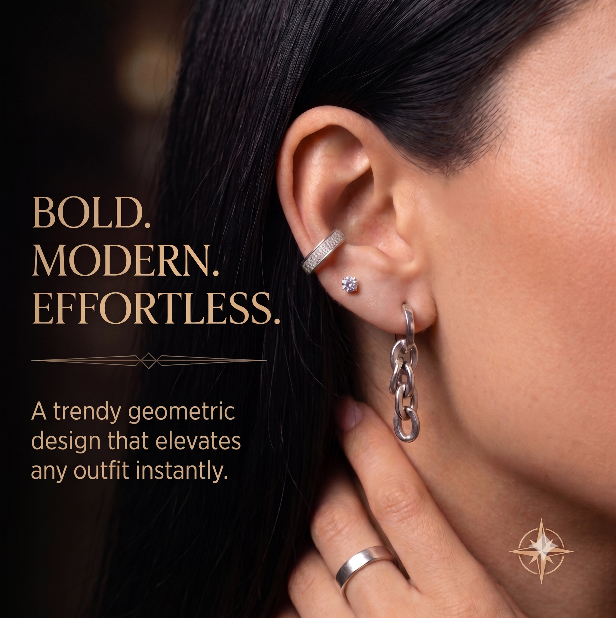 Trendy Stainless Steel Curated Earring Set for Women & Girls | Silver Combo Pack Multi-Pack Fashion Jewellery for Daily, Office & Party Wear