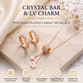 18K Gold Plated Pavé Crystal Lariat Necklace & Earring Set | Shivena