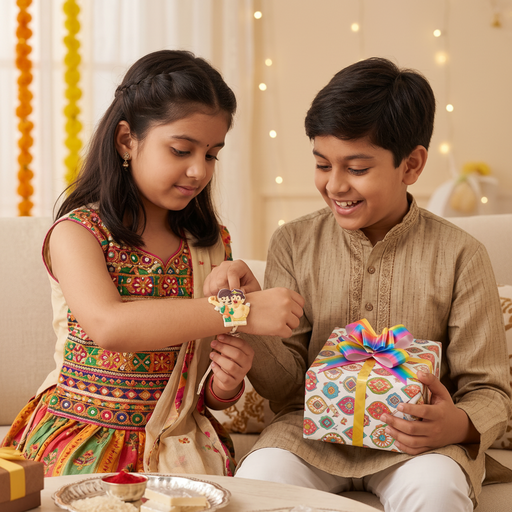 Cute Bajrangi Cartoon Kids Rakhi for Brother | VyomBox