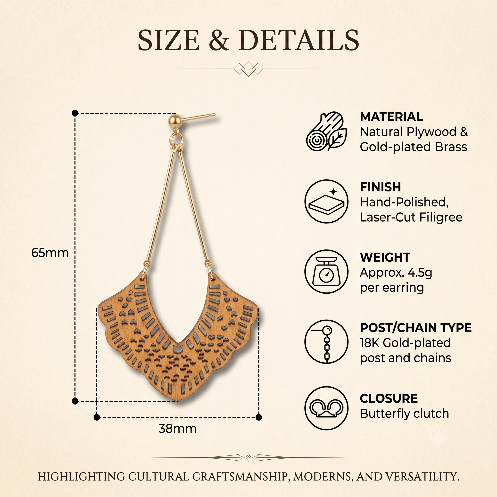 Trendy Wooden Long Drop Earrings for Women & Girls | Boho Fashion Jewellery for Casual, Daily & Party Wear