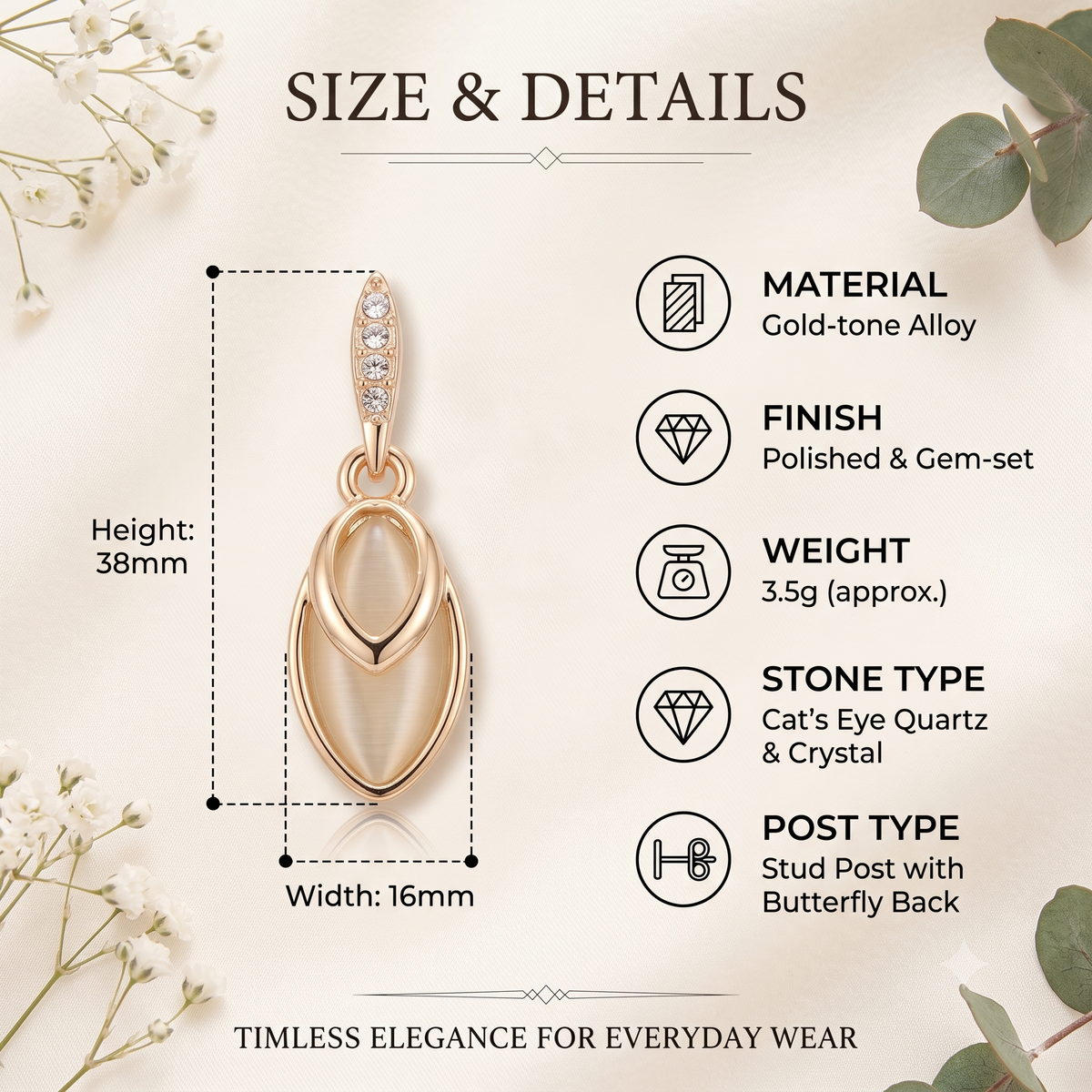 Gold-Plated Opal Style Fish Pendant Necklace and Earrings Jewellery Set