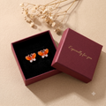 Charming Butterfly Stud Earrings for Women & Girls | Vibrant Orange & Peach Trendy Fashion Jewellery for Daily & Party Wear