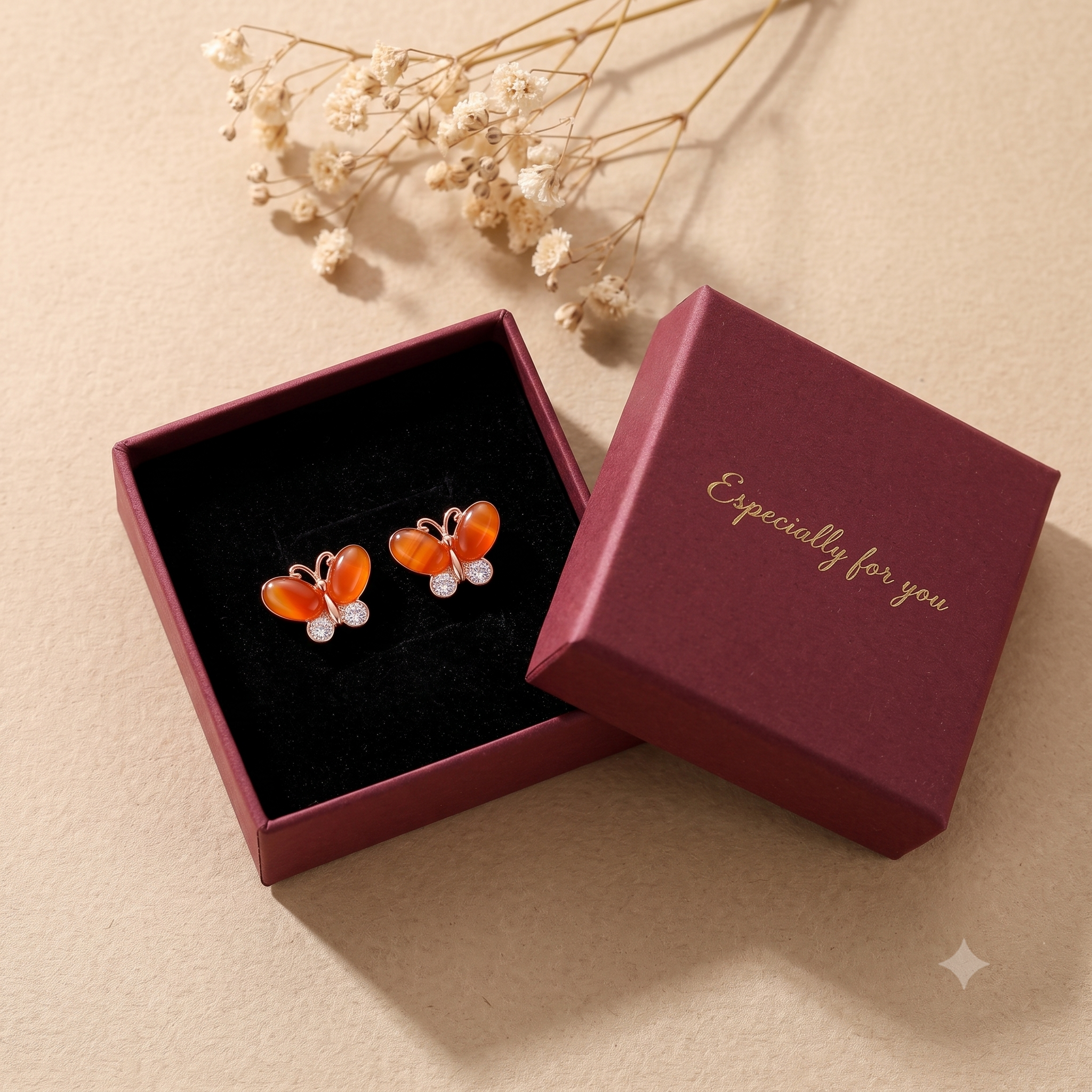 Charming Butterfly Stud Earrings for Women & Girls | Vibrant Orange & Peach Trendy Fashion Jewellery for Daily & Party Wear