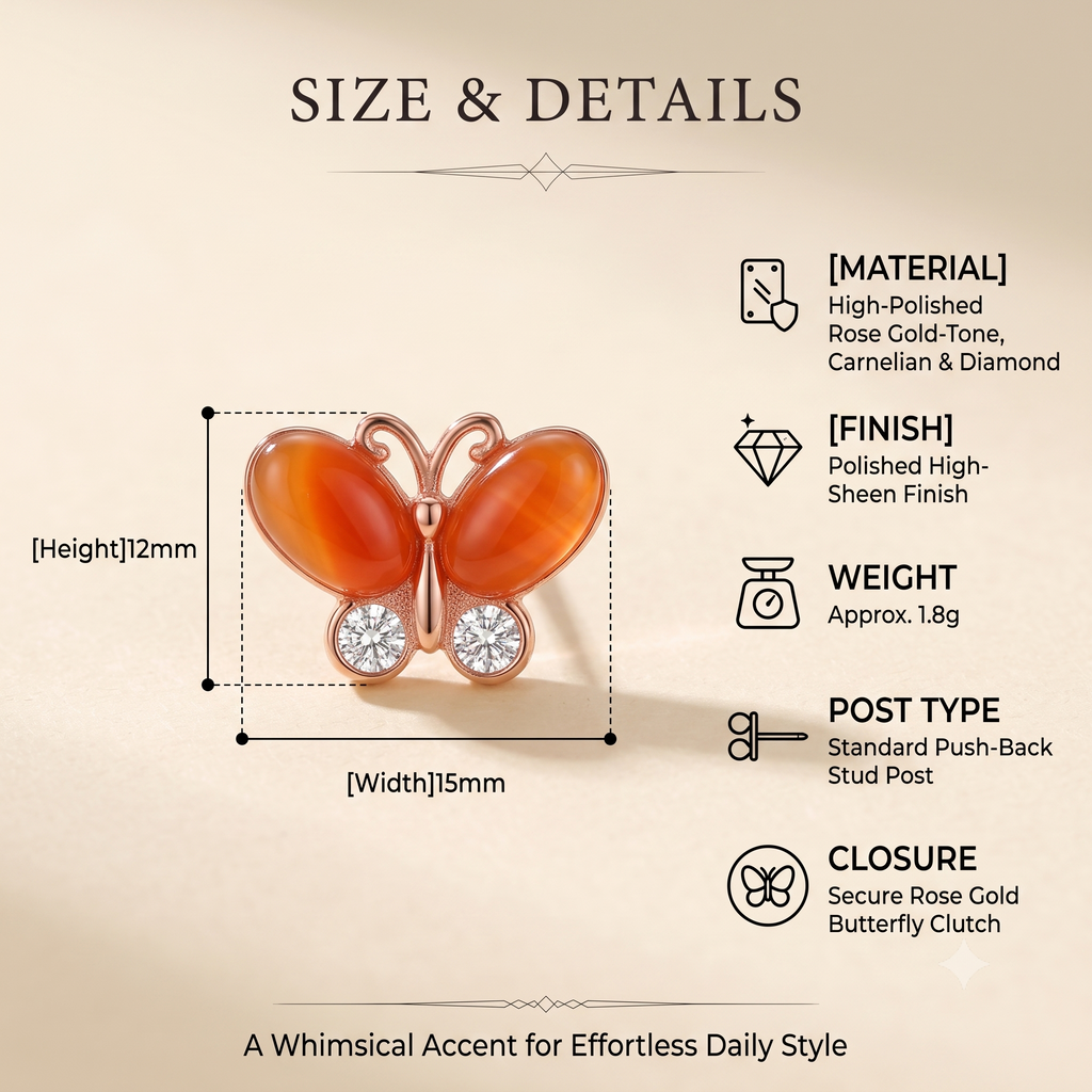 Charming Butterfly Stud Earrings for Women & Girls | Vibrant Orange & Peach Trendy Fashion Jewellery for Daily & Party Wear
