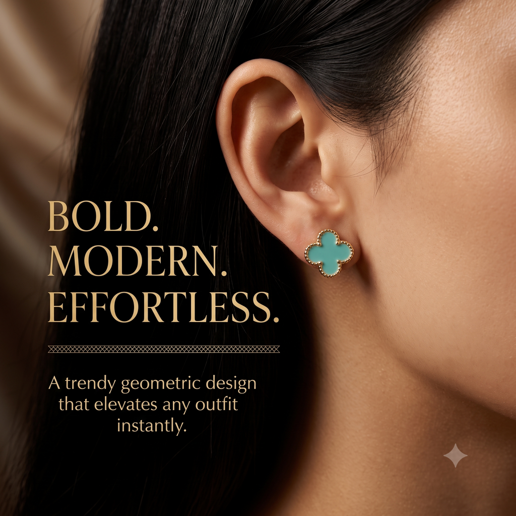 Stylish  Clover Stud Earrings for Women & Girls | Trendy Fashion Jewellery for Daily & Party Wear