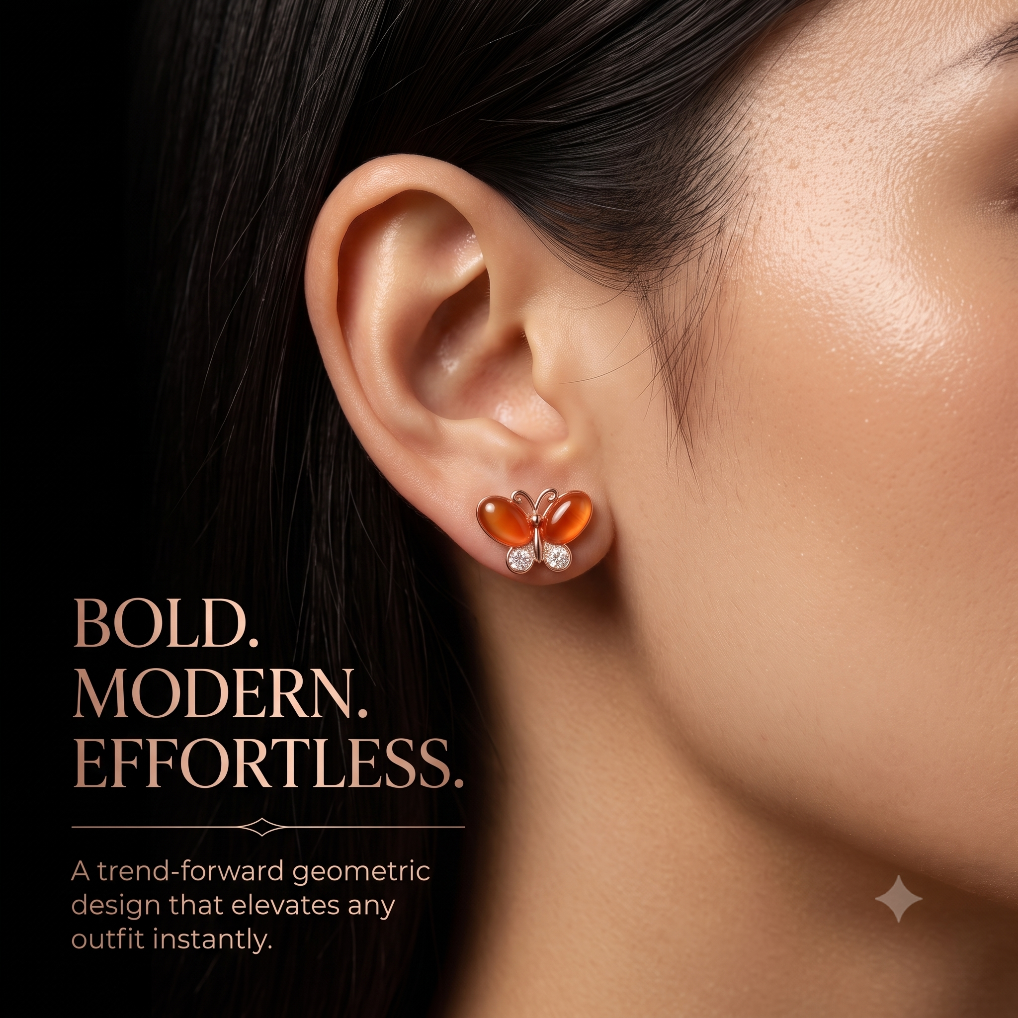 Charming Butterfly Stud Earrings for Women & Girls | Vibrant Orange & Peach Trendy Fashion Jewellery for Daily & Party Wear