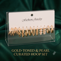Elegant Gold-Toned & Pearl Curated Hoop Earrings Set  of 6 for Women & Girls | Trendy Combo Pack Multi-Pack Fashion Jewellery for Daily, Office & Party Wear