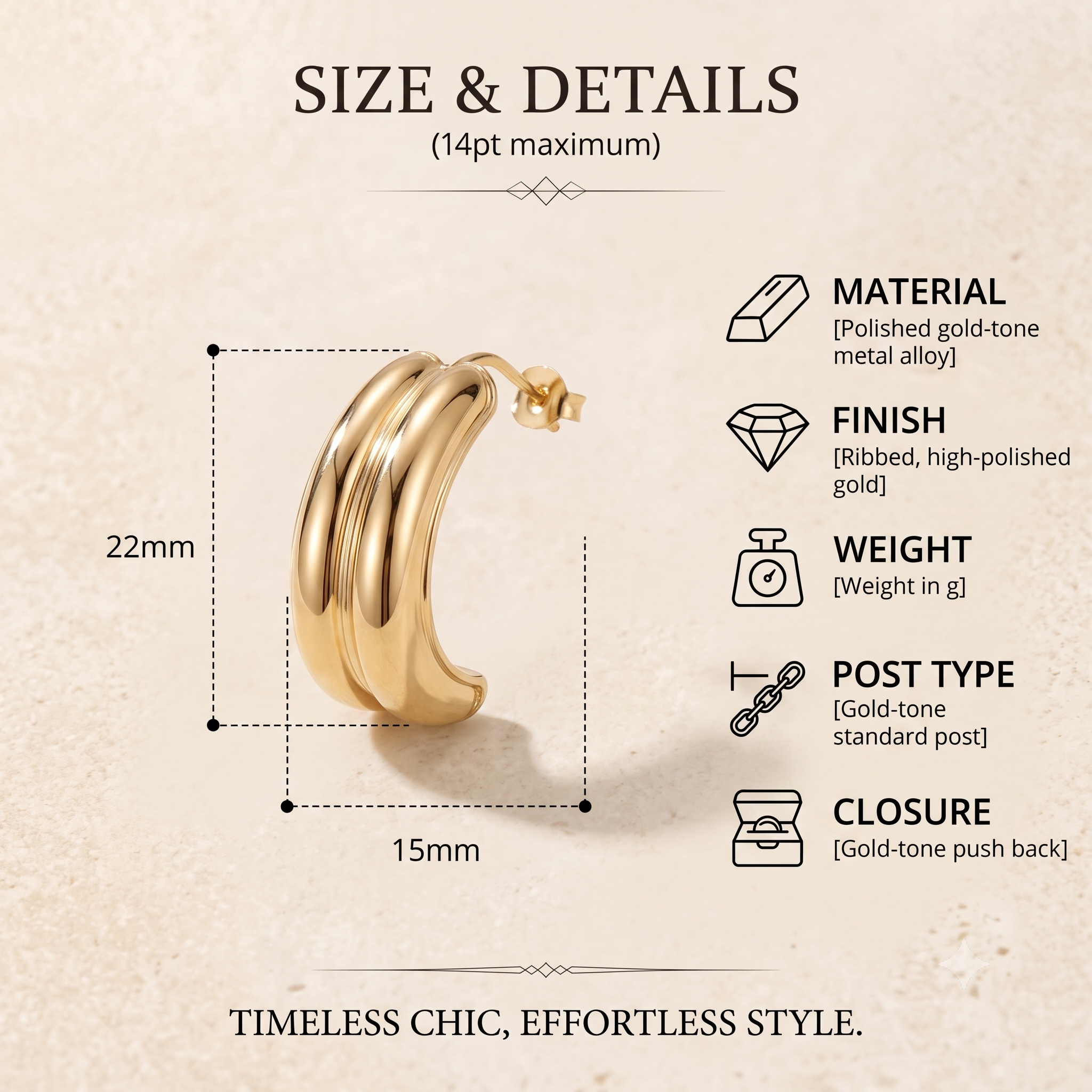 Stylish Gold Multi-Band Huggie Earrings for Women & Girls | High-Polish Gold Plated Trendy Fashion Jewellery for Daily, Office & Party Wear