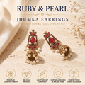 Antique Oxidised Bronze Pearl Jhumka Earrings for Women