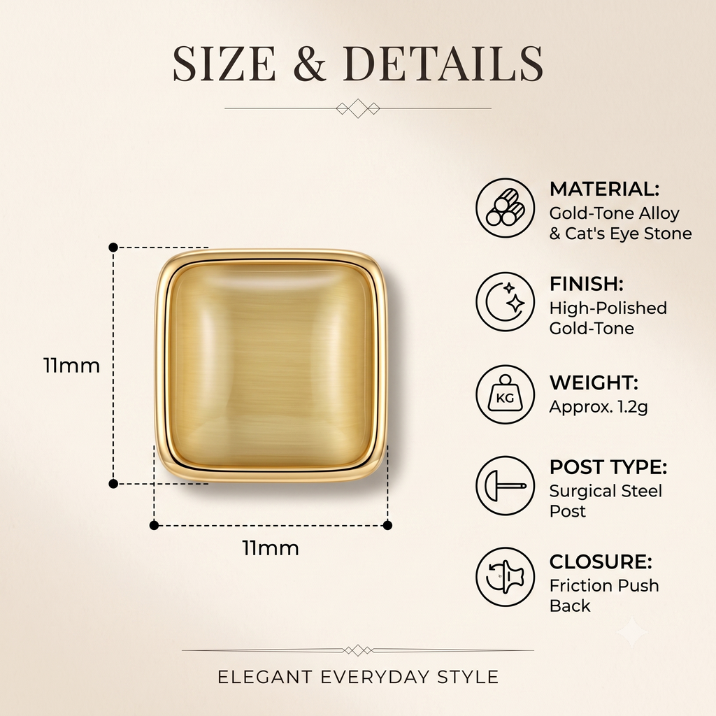 Elegant Square Stud Earrings for Women & Girls | Rose Gold Plated Trendy Fashion Jewellery for Daily & Office Wear