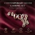 Trendy Stainless Steel Curated Earring Set for Women & Girls | Silver Combo Pack Multi-Pack Fashion Jewellery for Daily, Office & Party Wear