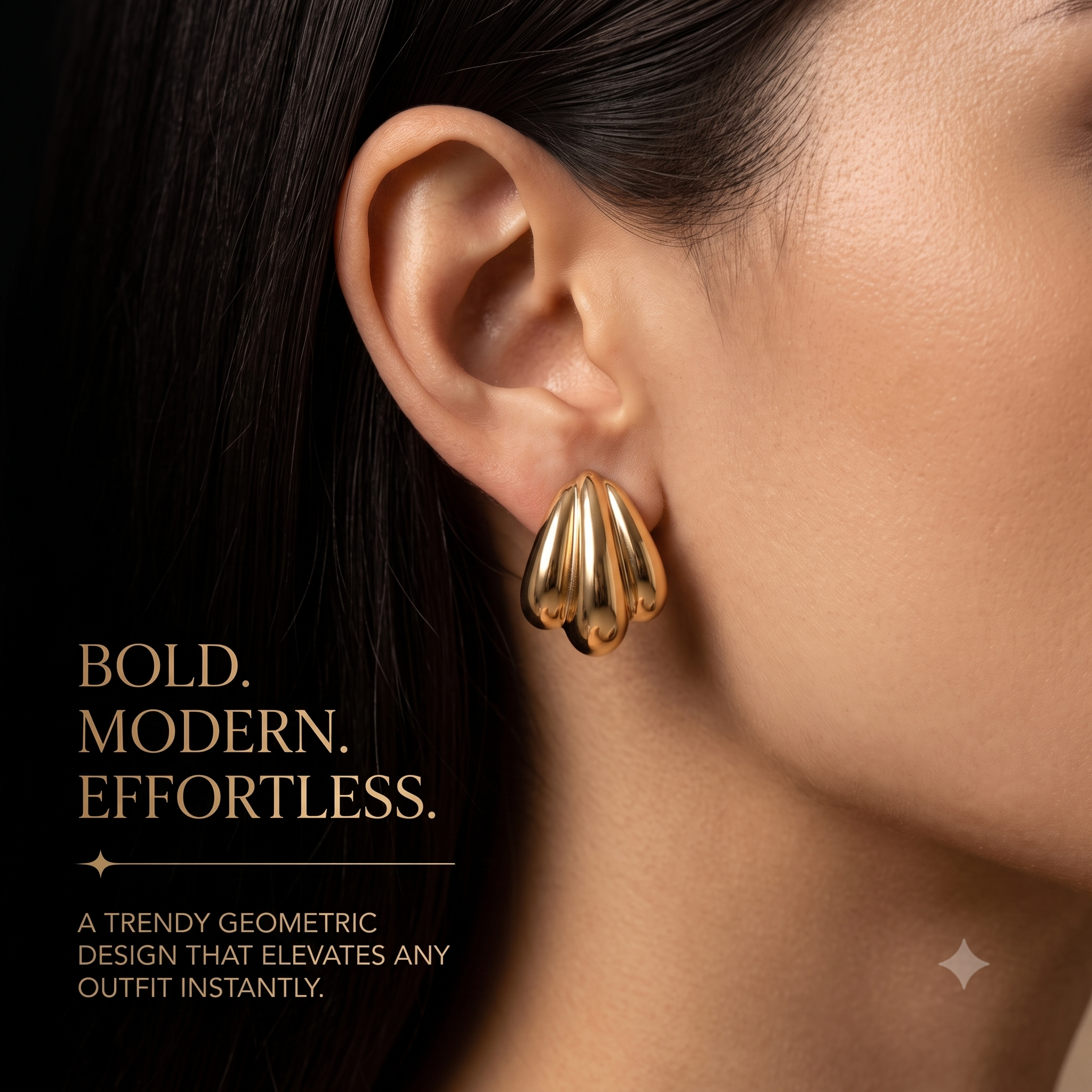 Elegant Fluted Gold Stud Earrings for Women & Girls | Deep Maroon Silk Edition Trendy Fashion Jewellery for Daily, Festive & Party Wear