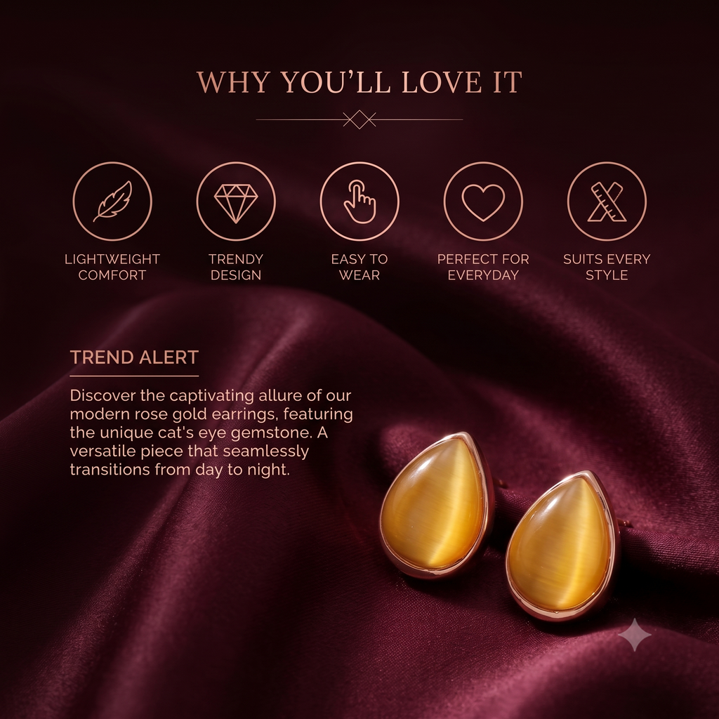 Elegant Teardrop Stud Earrings for Women &amp; Girls | Golden Honey Trendy Fashion Jewellery for Daily &amp; Office Wear