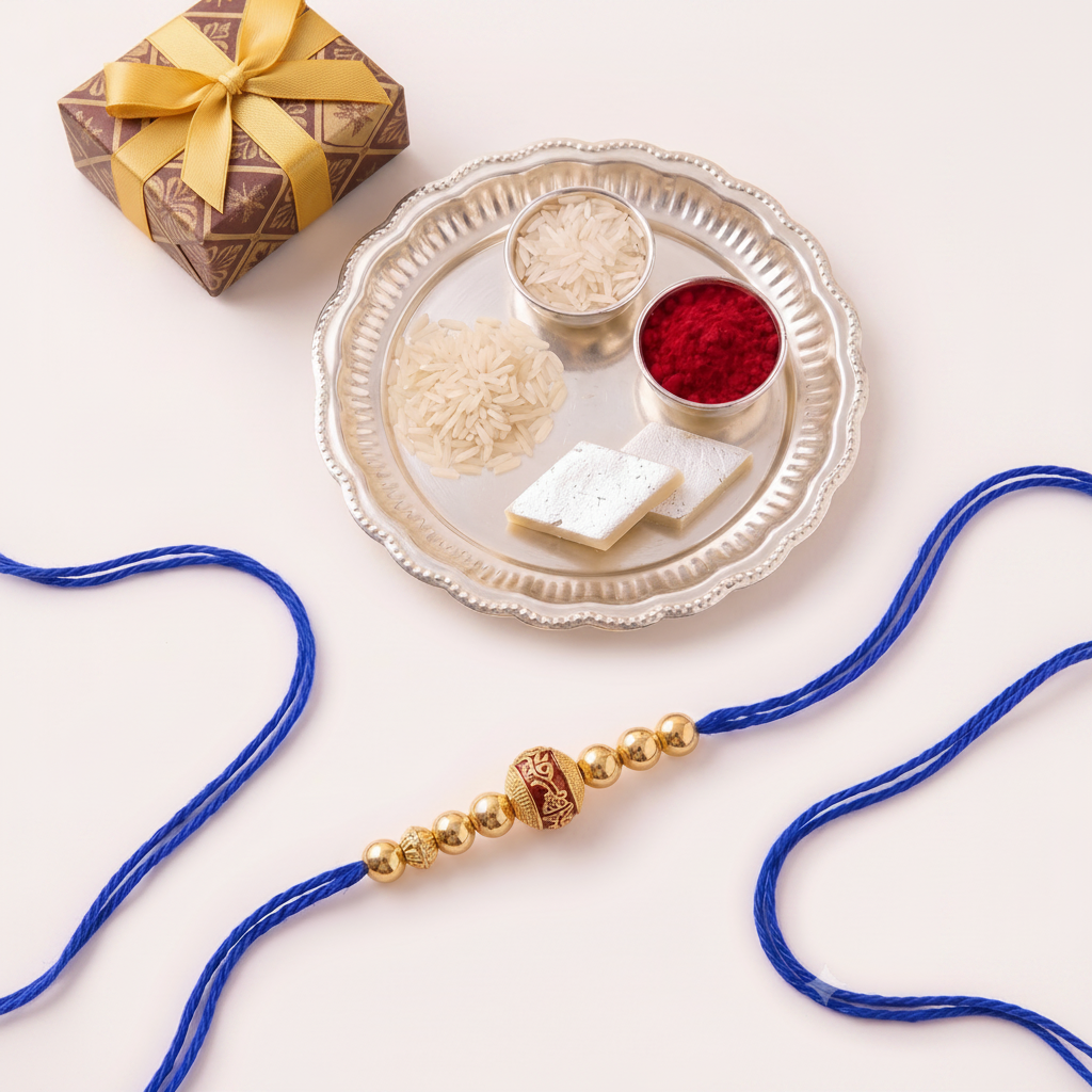 Set of 12 Traditional Designer Rakhis for Brother | VyomBox | Navy Blue