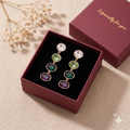 Trendy Multicolor Crystal Dangle Earrings for Women & Girls | Gold-Toned Long Drop Fashion Jewellery for Festive & Party Wear