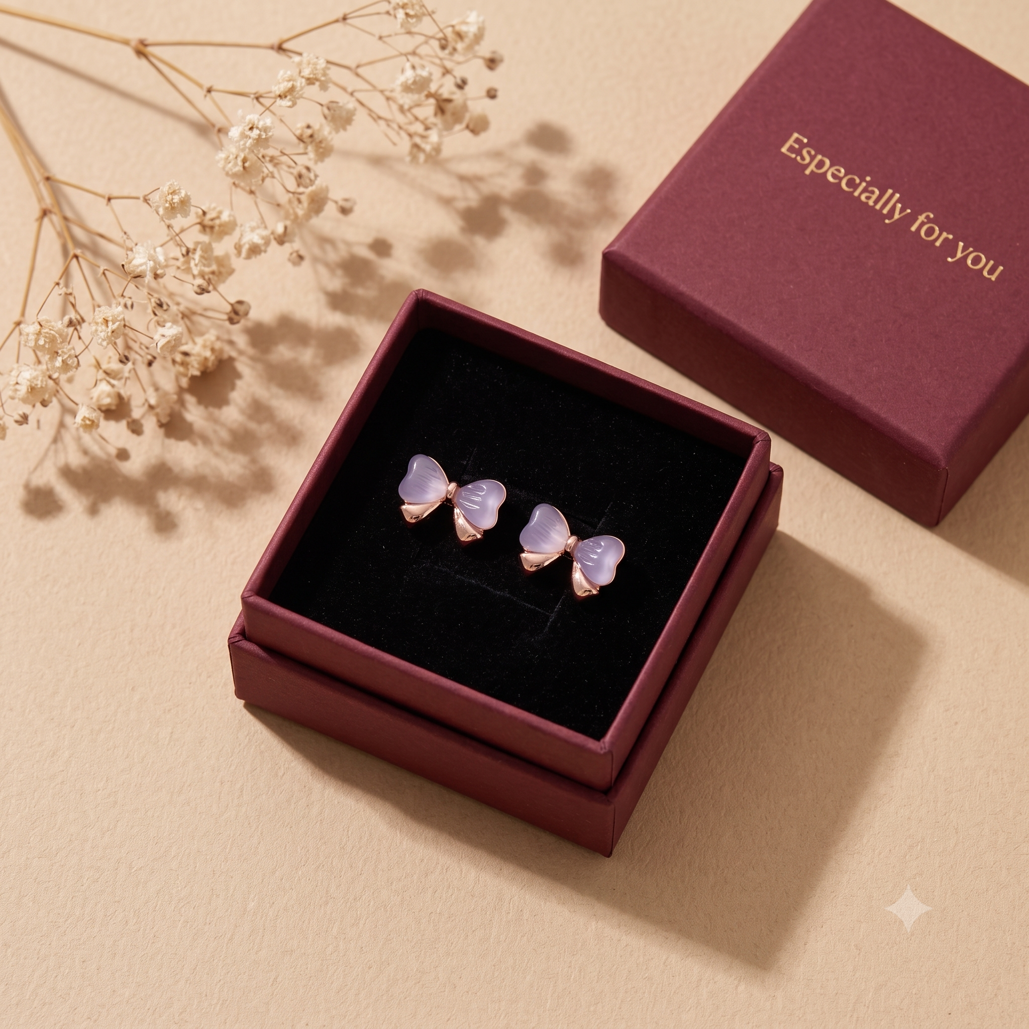 Cute Bow Stud Earrings for Women & Girls | Rose Gold & Frosted Pink Trendy Fashion Jewellery for Daily & Party Wear