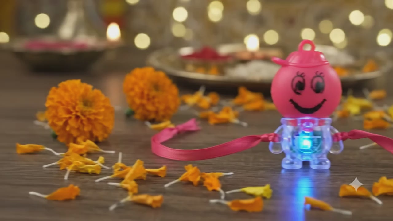 Cute Cartoon Kids Rakhi with Ribbon | VyomBox